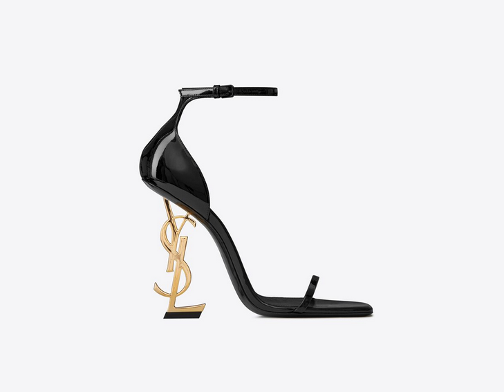 YSL opyum sandals in patent leather BLACK