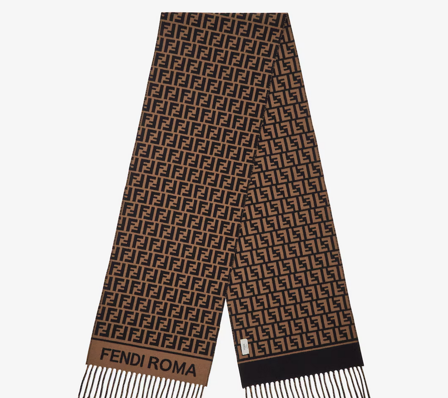 Fendi  FF Scarf Brown wool and cashmere 